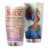 Camellia Personalized Black Nurse Nutritions Facts Stainless Steel Tumbler - Double-Walled Insulation Vacumm Flask - Gift For Nurse, Christmas Gift, International Nurses Day