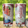 Camellia Persionalized 3D Baseball Puerto Rico Girl Stainless Steel Tumbler - Customized Double - Walled Insulation Travel Thermal Cup With Lid