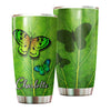 Camellia Personalized Butterfly On Leaf Stainless Steel Tumbler - Double-Walled Insulation Vacumm Flask - For Thanksgiving, Memorial Day, Christians, Christmas Gift