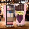 Camellia Personalized Chocolate Eye Shadow Palette Stainless Steel Tumbler - Customized Double-Walled Insulation Travel Thermal Cup With Lid Gift For Makeup Lover Girl
