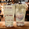 Camellia Personalized Letter From Marine Corps To Dad Stainless Steel Tumbler-Sweat-Proof Double Wall Travel Cup With Lid