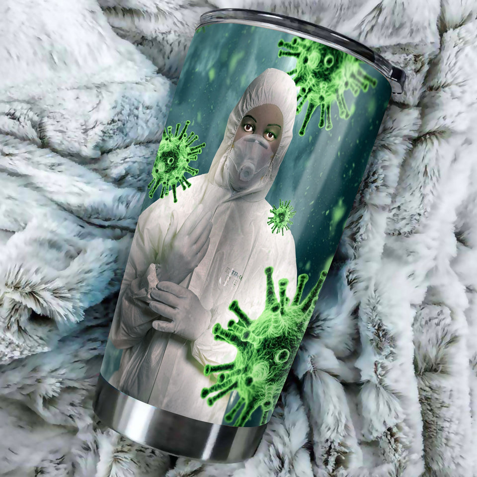 Camellia Personalized Nurse Nutrition Facts Stainless Steel Tumbler - Double-Walled Insulation Vacumm Flask - Gift For Nurse, Christmas Gift, International Nurses Day