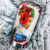 Camellia Persionalized 3D Baseball Puerto Rico Girl Stainless Steel Tumbler - Customized Double - Walled Insulation Travel Thermal Cup With Lid