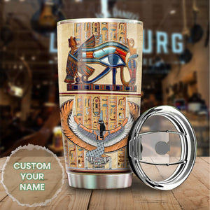 Camellia Personalized Ancient Egyptian Amentet Stainless Steel Tumbler - Double-Walled Insulation Vacumm Flask - Gift For Ancient Egypt Culture Lovers