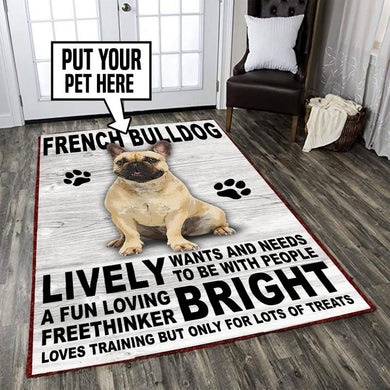 Personalized French Bulldog Rug 05432