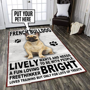 Personalized French Bulldog Rug 05432