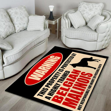 This Property Is Protected By A Highly Trained Belgian Malinois Not Responsible For Injuryor Possible Death Rug 05377