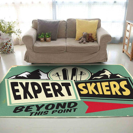 Expert Skiers Only Beyond This Point Rug 05931