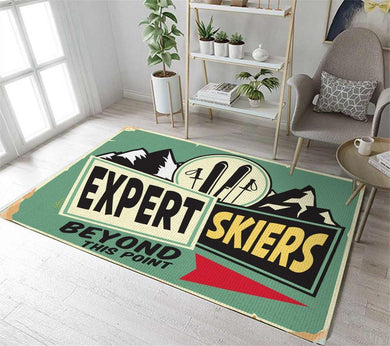 Expert Skiers Only Beyond This Point Rug 05931
