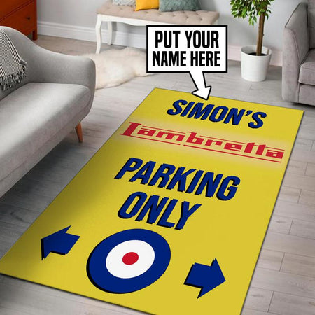 Personalized Lambretta Parking Only Rug 05538