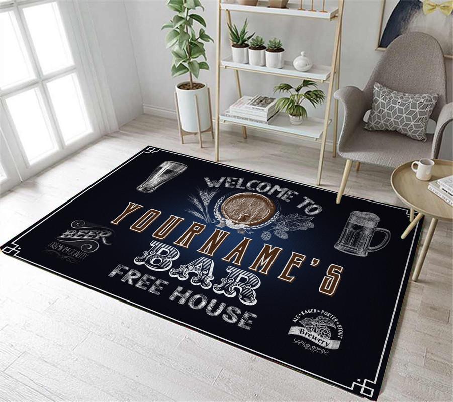 Personalized Bar Free House Rug 06817