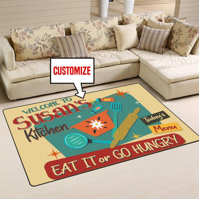 Personalized Kitchen Eat It Or Go Hungry Rug 05398