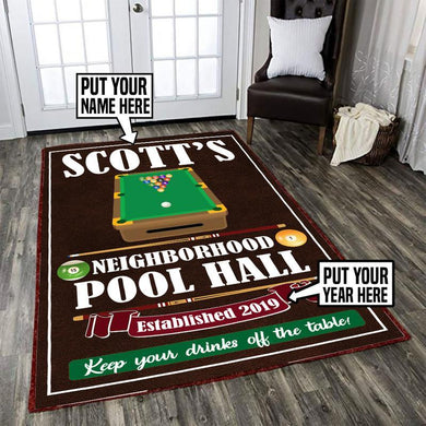Personalized Pool Hall Rug 06024