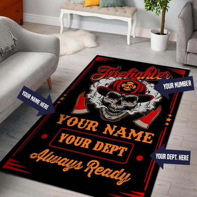 Personalize Firefighter Decor Rug 05209
