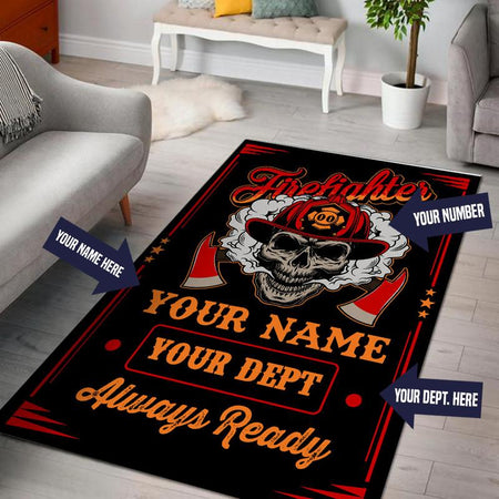 Personalize Firefighter Decor Rug 05209