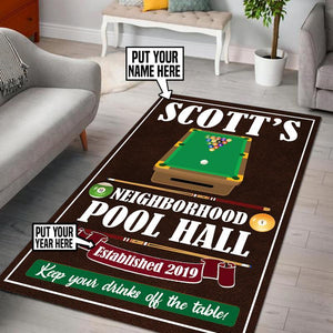 Personalized Pool Hall Rug 06024