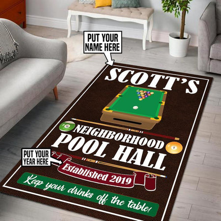 Personalized Pool Hall Rug 06024