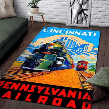 Cincinnati Pennsylvania Reproduction Large Railroad Rug 05159