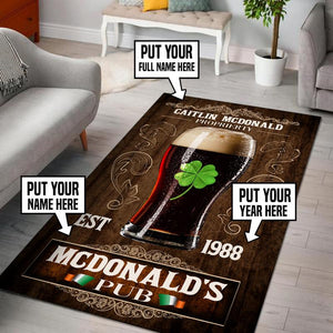 Personalized Irish Pub Rug 05878