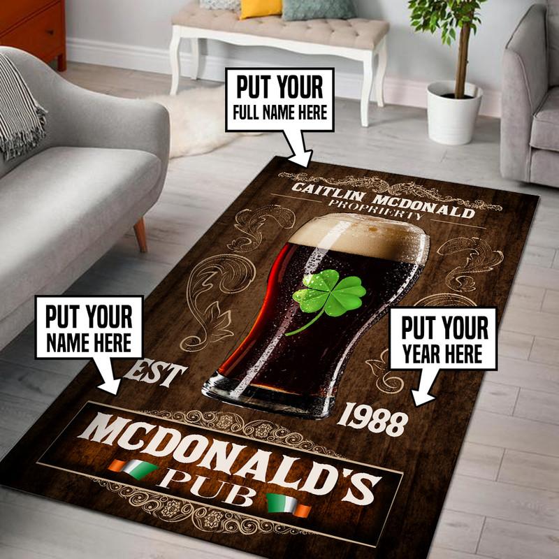 Personalized Irish Pub Rug 05878