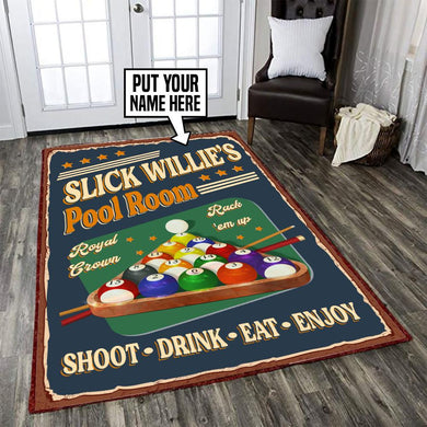 Personalized Billiard Pool Room Rug 06120