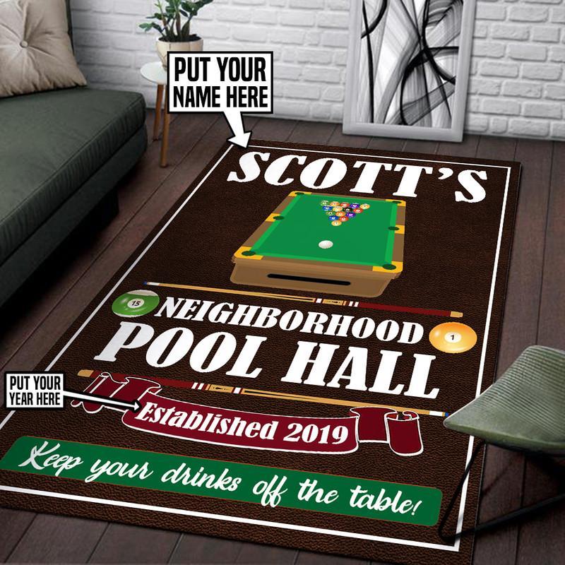Personalized Pool Hall Rug 06024