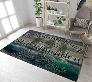 Viking King And Sheild Maiden Live Here Rug 05735