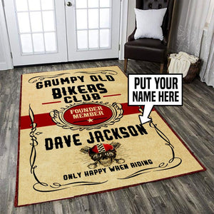 Personalized Grumpy Old Bikers Club Rug 05468