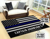 Personalized Courage And Honor Thin Blue Line Rug 05943