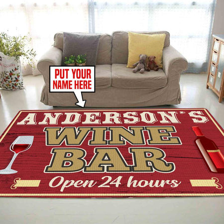 Personalized Wine Bar Rug 06095