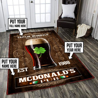 Personalized Irish Pub Rug 05878