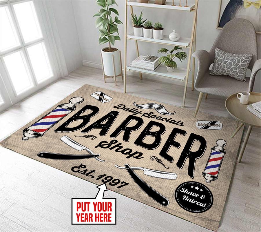 Personalized Barber Shop Rug 05607