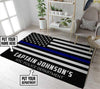 Personalized Courage And Honor Thin Blue Line Rug 05943