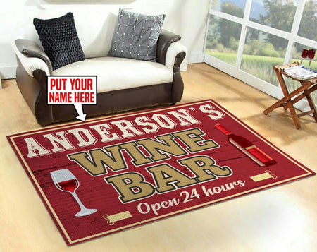 Personalized Wine Bar Rug 06095