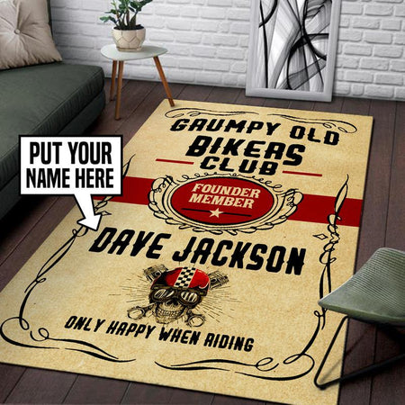 Personalized Grumpy Old Bikers Club Rug 05468