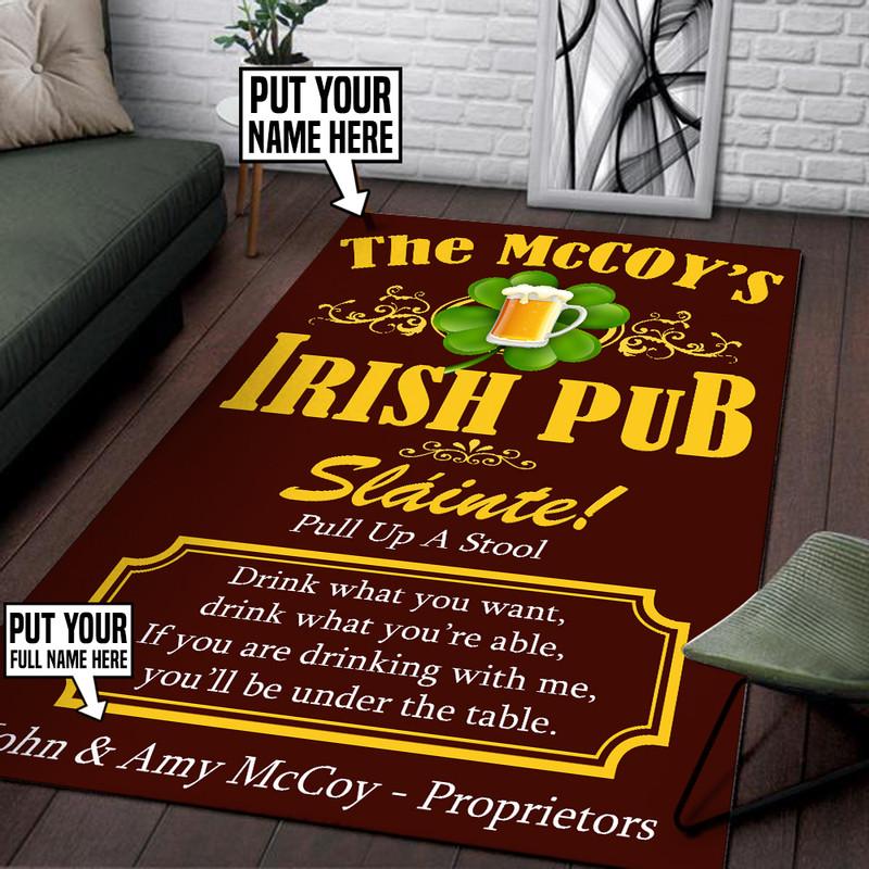 Personalized Irish Pub Rug 06258