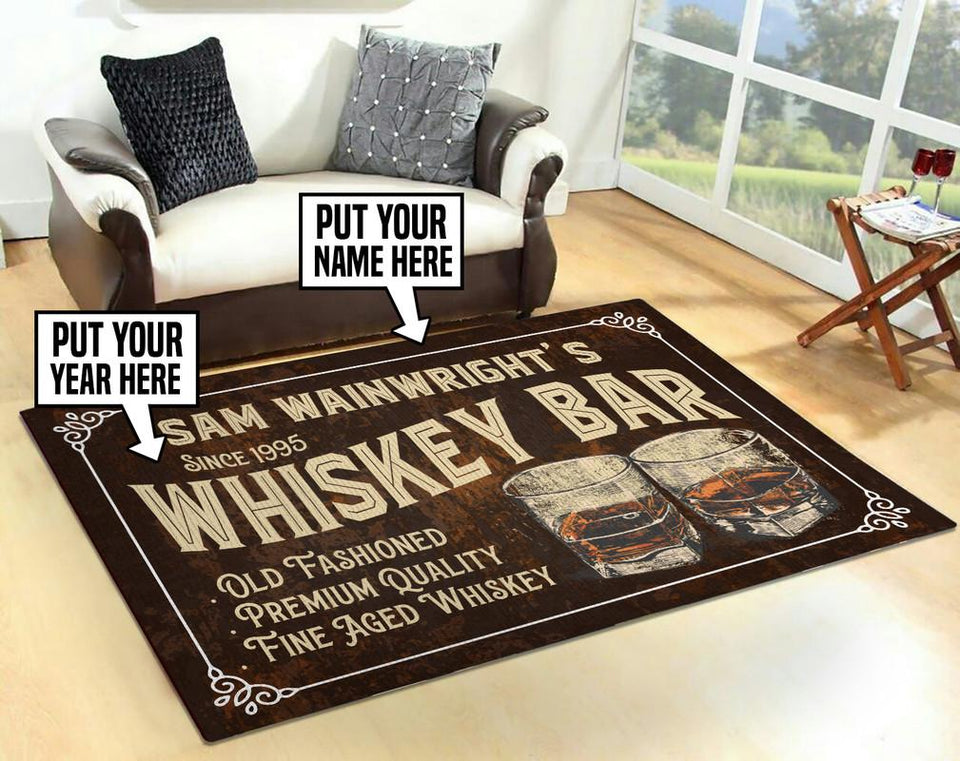 Personalized Whiskey Bar Rug 06639
