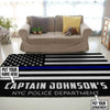 Personalized Courage And Honor Thin Blue Line Rug 05943