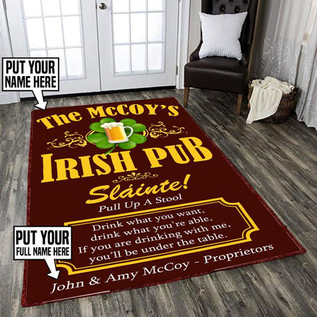 Personalized Irish Pub Rug 06258