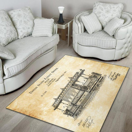 Locomotive Rug Locomotive Railway Railroad 04854