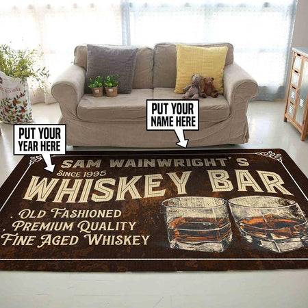 Personalized Whiskey Bar Rug 06639