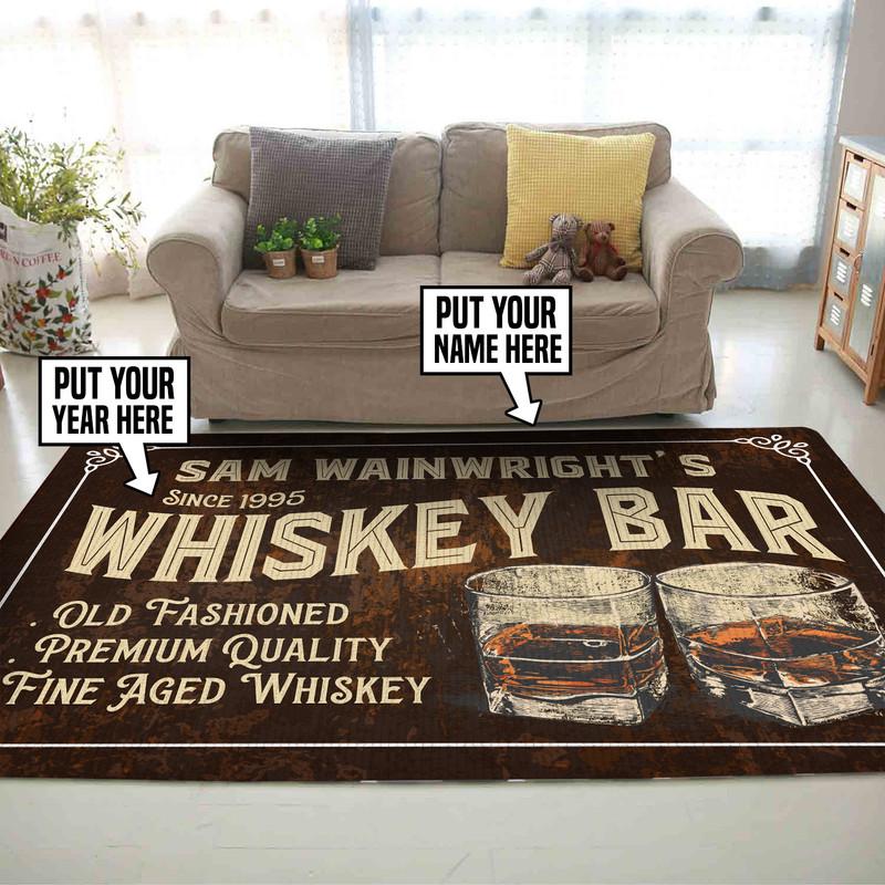 Personalized Whiskey Bar Rug 06639