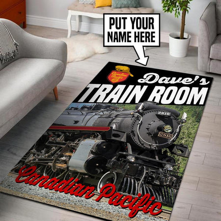 Personalized Canadian Pacific Locomotive Railroad Rug 05354
