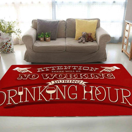 No Working During Drinking Hours Rug 06712
