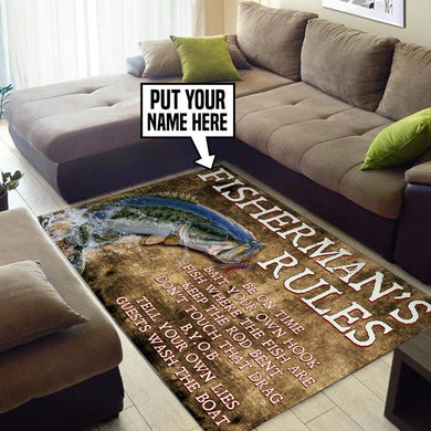 Personalized Fisher Man's Rules Rug 05368