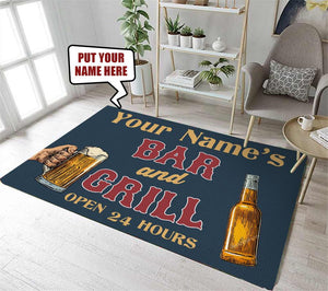 Personalized Bar And Grill Rug 06581