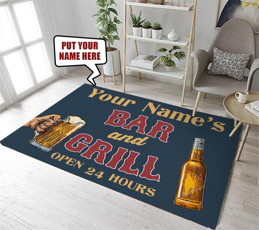 Personalized Bar And Grill Rug 06581