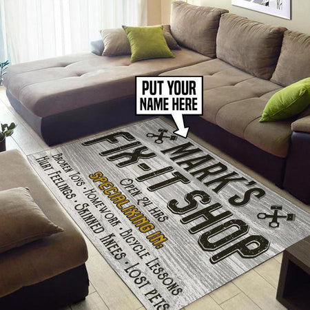 Personalized Fixit Shop Rug 05445