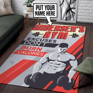 Personalized Gym Excuses Don't Burn Calories Rug 06504