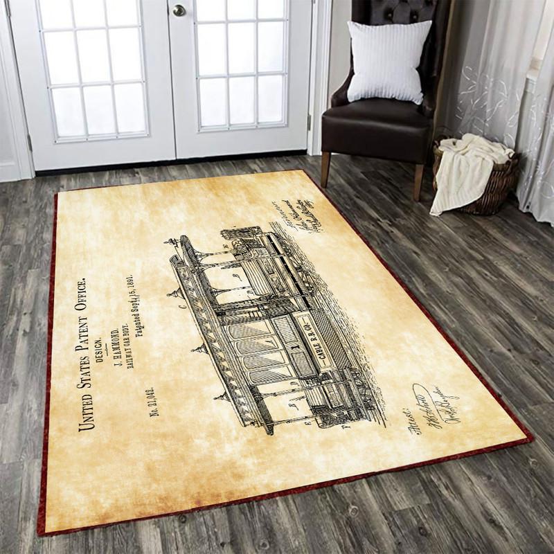 Locomotive Rug Locomotive Railway Railroad 04854